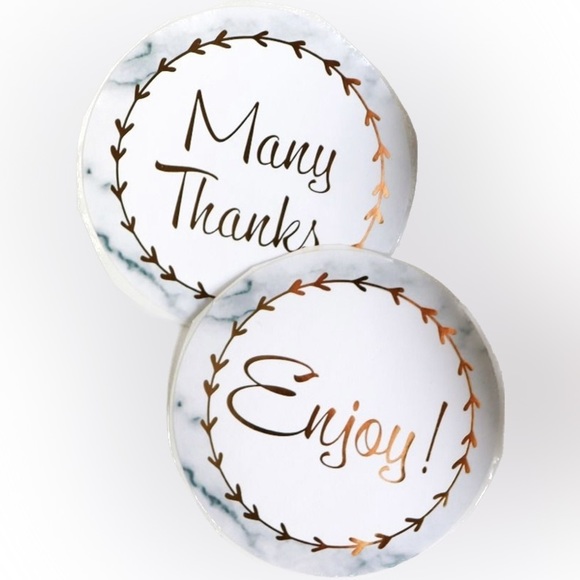 2.5” Stickers | Thank You & Enjoy Marble Stickers | Sheet of 24 - Picture 1 of 1
